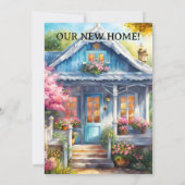 Invitation Aquarelle Fleurs de lanternes Photo Ménage (Dos)