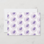 Invitation Aquarelle Fleurs de mariage violet pourpre (Dos)