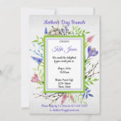 Invitation Aquarelle, Fleurs de printemps, Brunch Fête des Mè (Devant)