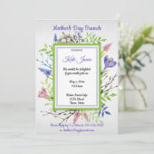 Invitation Aquarelle, Fleurs de printemps, Brunch Fête des Mè (Debout devant)