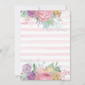 Invitation Aquarelle Fleurs de printemps et lapin 1er anniver (Dos)