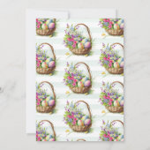 Invitation Aquarelle Fleurs de printemps Pâques Panier Annive (Dos)