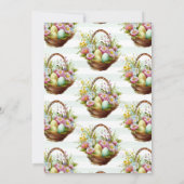Invitation Aquarelle Fleurs de printemps Pâques Panier Brunch (Dos)