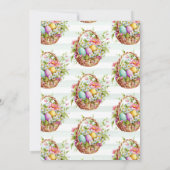 Invitation Aquarelle Fleurs de printemps Pâques Panier Brunch (Dos)