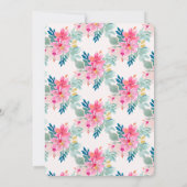 Invitation Aquarelle Fleurs de printemps Quinceañera (Dos)