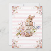 Invitation Aquarelle Fleurs de ressort Baby shower de lapin (Dos)