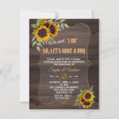 Invitation Aquarelle Fleurs de soleil Bois Bourgogne I DO BBQ (Devant)