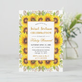 Invitation Aquarelle Fleurs de soleil Frame Frame Sweet 16 (Debout devant)