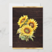 Invitation Aquarelle Fleurs de soleil rustiques Wreath Annive (Dos)