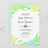 Invitation Aquarelle Fleurs d'été Mariage (Devant / Derrière)