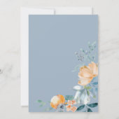 Invitation Aquarelle Fleurs Dusty Blue Champagne Verre (Dos)