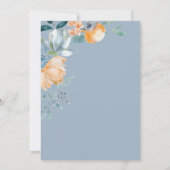 Invitation Aquarelle Fleurs Dusty Blue Sweet 16 (Dos)