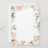 Invitation Aquarelle Fleurs et Feuillage Mariage Rose Pêche (Dos)