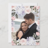 Invitation Aquarelle Fleurs et photo | FÊTE DES MARIÉES (Dos)