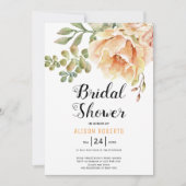 Invitation Aquarelle fleurs florales mariage douche nuptiale (Devant)