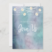 Invitation *~* Aquarelle Fleurs Lumières Baby shower Rose (Dos)