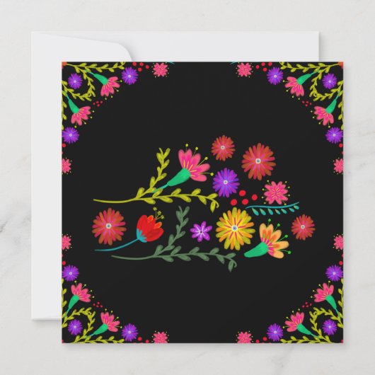 Invitation Aquarelle Fleurs mexicaines Fiesta Baby shower (Dos)