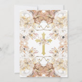 Invitation Aquarelle Fleurs naturelles séchées Baptême (Dos)