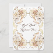 Invitation Aquarelle Fleurs naturelles séchées Baptême (Dos)