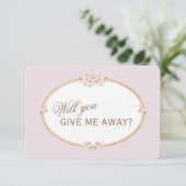 Invitation Aquarelle Fleurs Or Me Donnerez-Vous (Debout devant)