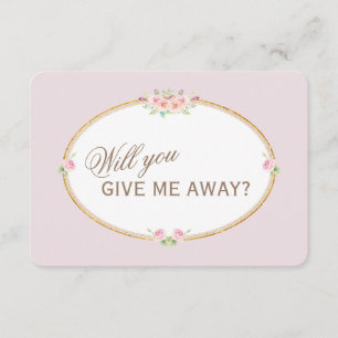 Invitation Aquarelle Fleurs Or Me Donnerez-Vous