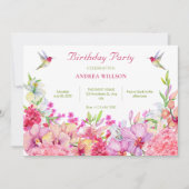 Invitation Aquarelle Fleurs Orchidées Orchidées Jardin d'oise (Devant)