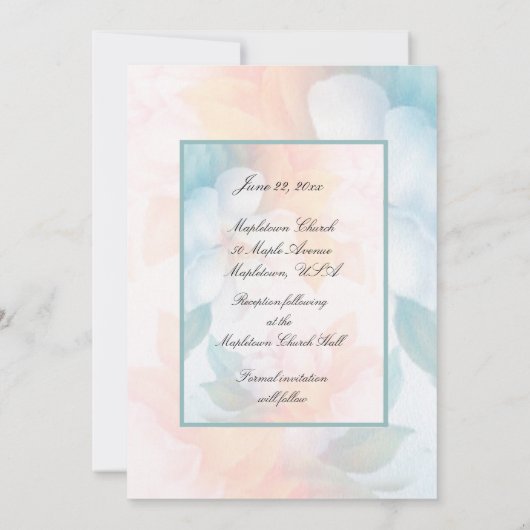 Invitation Aquarelle Fleurs Pastel (Dos)