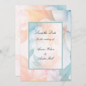 Invitation Aquarelle Fleurs Pastel (Devant / Derrière)