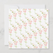 Invitation Aquarelle Fleurs roses Baby shower éléphant (Dos)