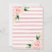 Invitation Aquarelle Fleurs roses et Swan Anniversaire (Dos)