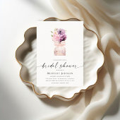 Invitation Aquarelle Fleurs roses Fête des mariées de parfum