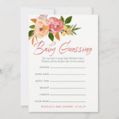 Invitation Aquarelle Fleurs sauvages Baby Predictions Jeu (Devant)