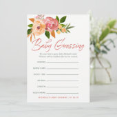 Invitation Aquarelle Fleurs sauvages Baby Predictions Jeu (Debout devant)