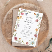 Invitation Aquarelle Fleurs sauvages Mariage floral