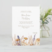 Invitation Aquarelle Fleurs séchées Aucun parent (Debout devant)