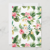 Invitation Aquarelle Fleurs tropicales Baptême d'été (Dos)