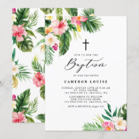 Aquarelle Fleurs tropicales Baptême d'été