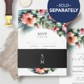 Invitation Aquarelle Fleurs tropicales et Mariage de verdure