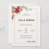 Invitation Aquarelle Fleurs tropicales et Mariage de verdure (Devant)