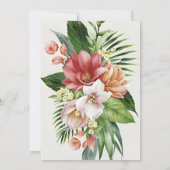 Invitation Aquarelle Fleurs tropicales et Mariage vert I (Dos)