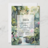 Invitation Aquarelle Fleurs tropicales Fête des mariées d'été (Devant)