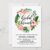 Invitation Aquarelle Fleurs tropicales Fleurs couronnes Brunc (Devant)