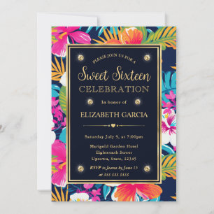 Invitation Aquarelle Fleurs Tropicales Lumineuses Préparatoir
