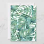 Invitation Aquarelle Fleurs tropicales Mariage de verdure (Dos)