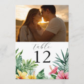 Invitation Aquarelle Fleurs tropicales Numéro de tableau phot (Devant)