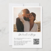 Invitation Aquarelle Fleurs tropicales Photo QR Code Mariage (Dos)
