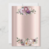 Invitation Aquarelle Fleurs tropicales, Retraite d'or Rose (Dos)