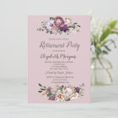 Invitation Aquarelle Fleurs tropicales, Retraite Rose (Debout devant)