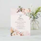 Invitation Aquarelle Floral 60e anniversaire Moderne (Debout devant)
