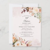 Invitation Aquarelle Floral 60e anniversaire Moderne (Devant)